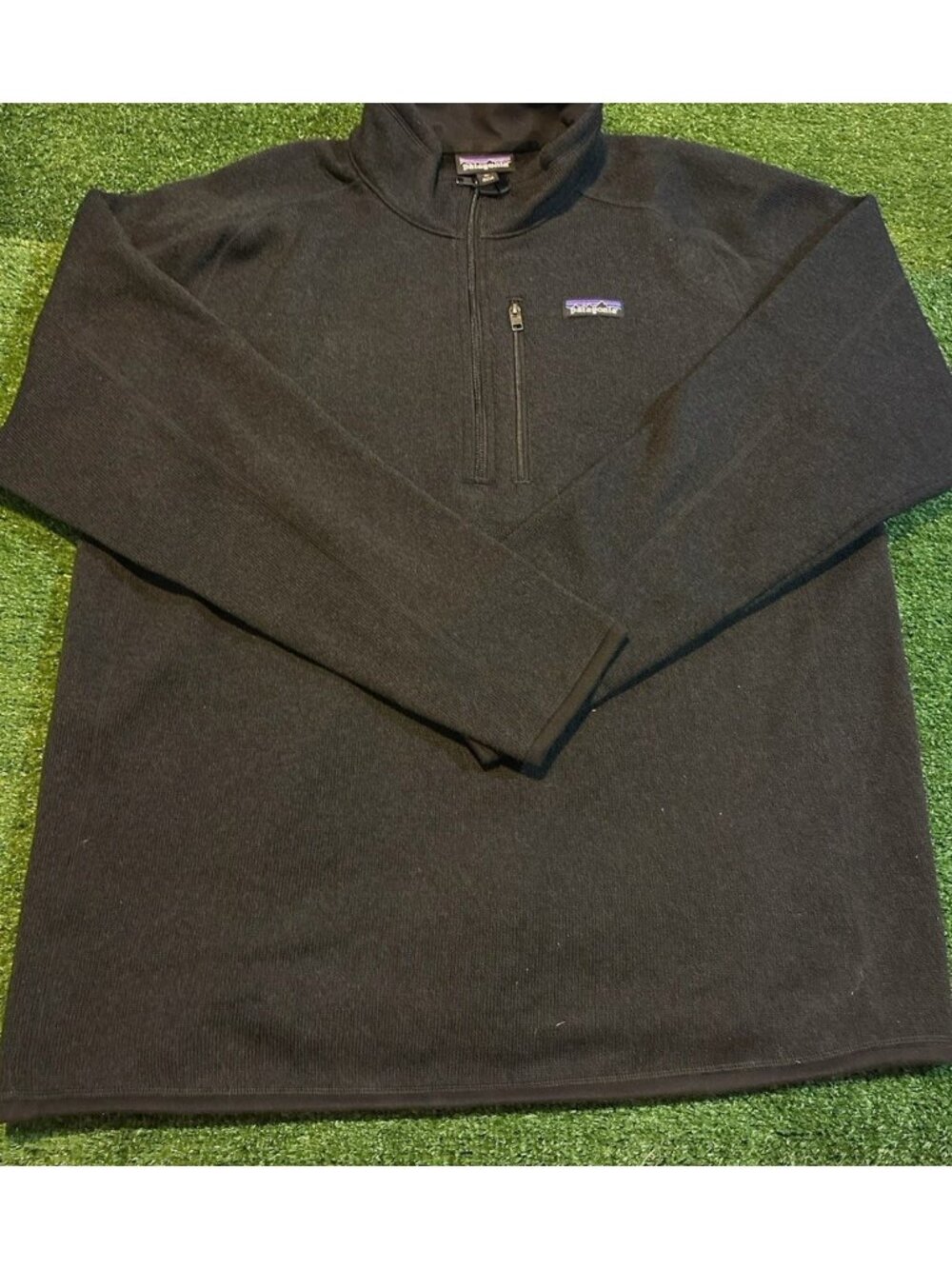 Patagonia jacket mens XL black better sweater 1/4 zip pullover fleece hiking